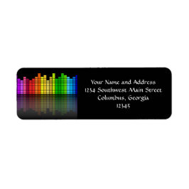 Etiqueta Equalizador Colorido de Música com Reflexão, Técni
