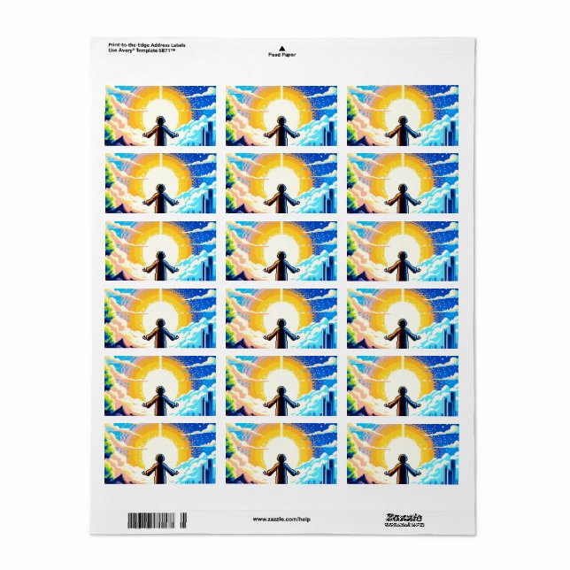 Etiqueta Equilíbrio de mundos - Tecnologia de Arte em Pixel (Toda a folha)