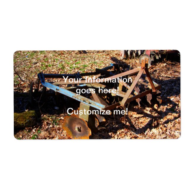 Etiqueta Equipamento de Campo de Fazenda Rusty (Frente)