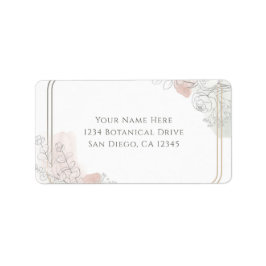 Etiqueta Esboço Botânico Sage & Blush Floral Casamento