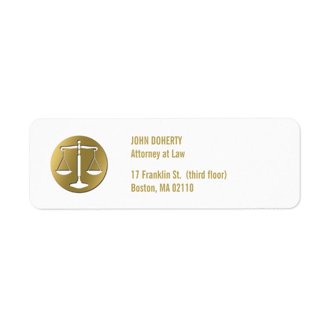 Etiqueta Escalas de ouro da Justiça | Direito (Frente)