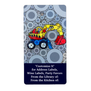 Etiqueta Escavador de Caminhão para Construção de Crianças 