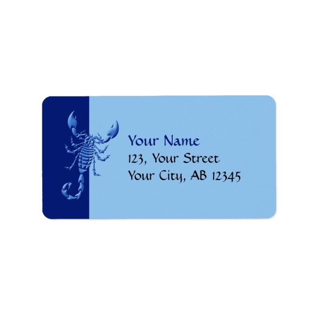 Etiqueta Escorpião Azul (Frente)