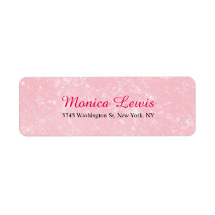 Etiqueta Escrita Elegante Feminina Minimalista Rosa Simples