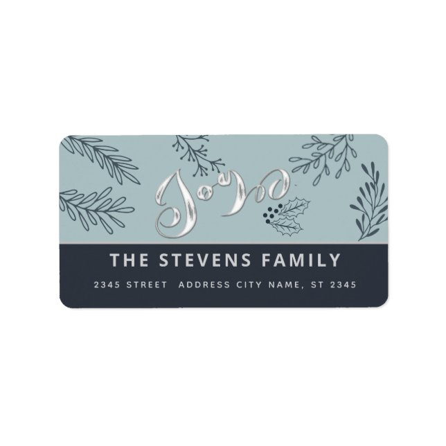 Etiqueta Escrita elegante moderna alegria botânica clássica (Frente)