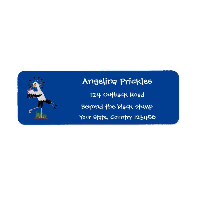 Etiqueta Escrivado, secretário de pássaros escrevendo carto (Frente)