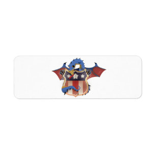Etiqueta Escudo Vintage do Dragon EUA