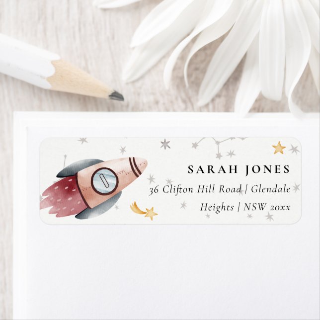 Etiqueta Espaço Exterior Curto Planetas Estrelados Monogram (Insitu)