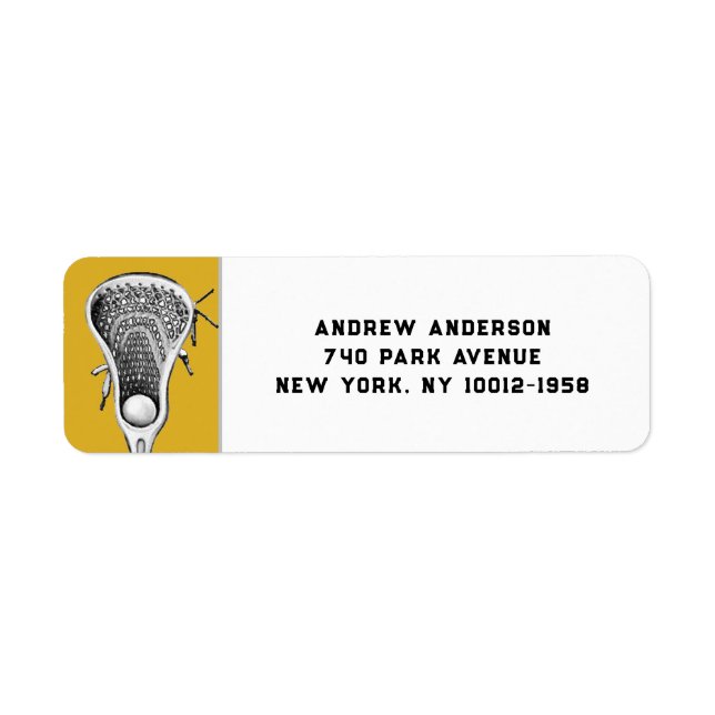 Etiqueta Esportes de Lacrosse Dourado (Frente)
