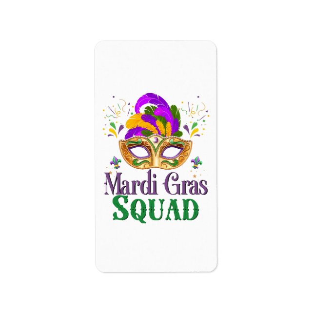 Etiqueta Esquadrão do Mardi Gras (Frente)