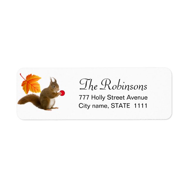 Etiqueta Esquilo Cónico no Rótulo Branco (Frente)