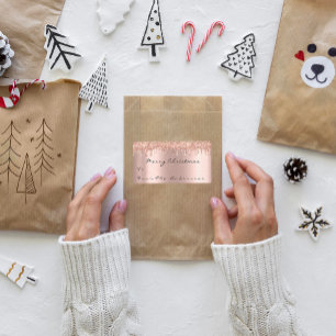 Etiqueta Estação cor-de-rosa do Natal dos feriados da nev