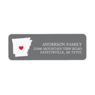 Etiqueta Estado ARKANSAS  Rótulo de Endereço de Devoluç
