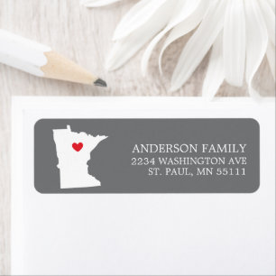 Etiqueta Estado de MINNESOTA Rótulo de Endereço de Devol