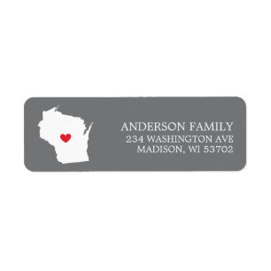Etiqueta Estado WISCONSIN Rótulo de Endereço de Devoluç