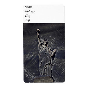 Etiqueta Estátua da Liberdade