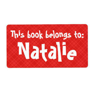 Etiqueta "Este Livro Pertence A" da Xadrez Vermelh