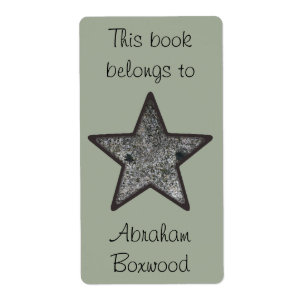 Etiqueta Este livro pertence à estrela conhecida feita sob