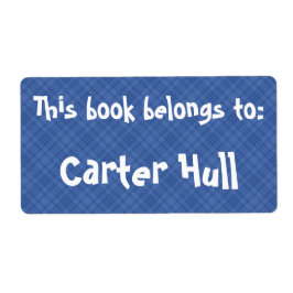 Etiqueta "Este Livro Pertence A" Xadrez Azul