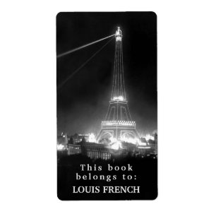 Etiqueta Este livro pertence ao Bookplate de Paris da torre