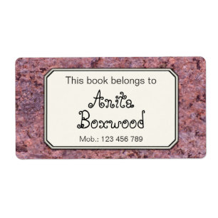 Etiqueta Este Livro Pertence Ao Nome Personalizado Textura