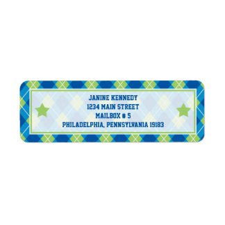 Etiqueta Estilo colegiado Estilo Azul e Verde Estilo