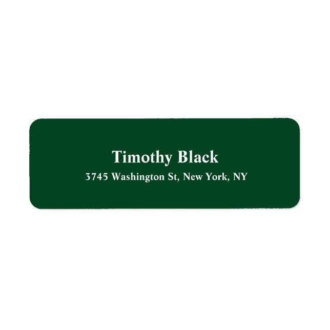Etiqueta Estilo Comum Elegante Verde Florestal (Frente)