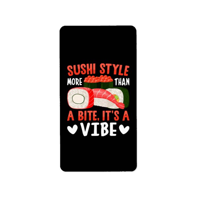 Etiqueta Estilo de Sushi Mais do que uma Mordida (Frente)