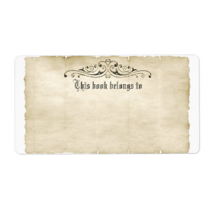 Etiqueta Estilo de Vintage - Antigo Pergaminho Adiciona Seu