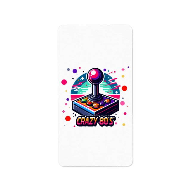 Etiqueta estilo louco dos anos 80 (Frente)