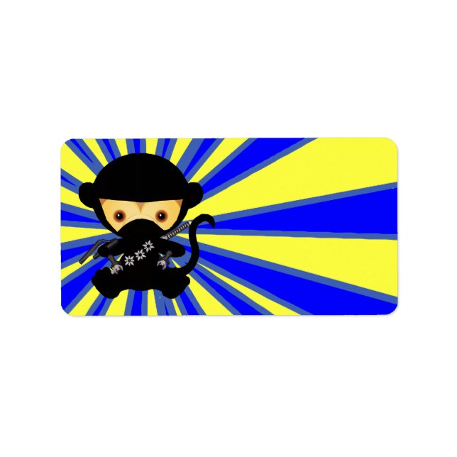 Etiqueta Estilo Monkey Ninja Kawaii (Frente)