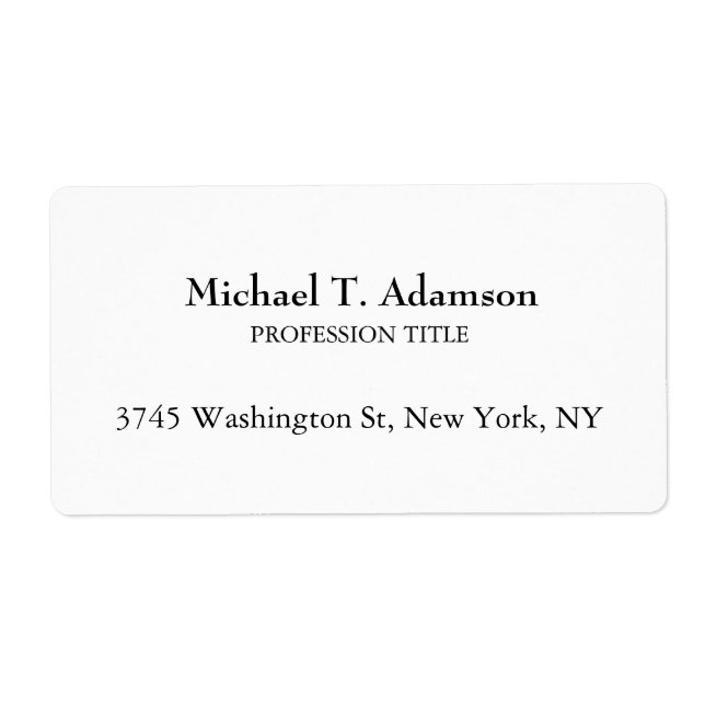 Etiqueta Estilo Retro Elegante Simples Branco (Frente)