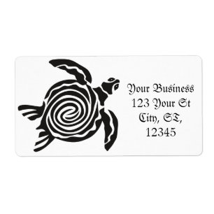 Etiqueta Estilo Tribal Turtle Thunder_Cove