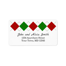 Etiqueta Estilo Vermelho e Verde | Rótulo de endereço de fé