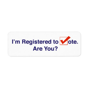 Etiqueta Estou registrado para a votação de 2024