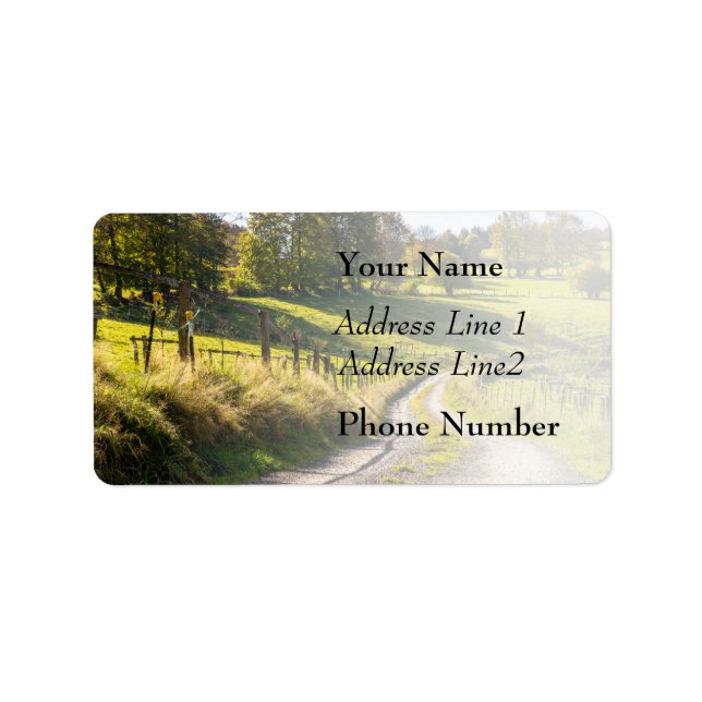 Etiqueta Estrada do País Entre Paisagem Verde (Frente)