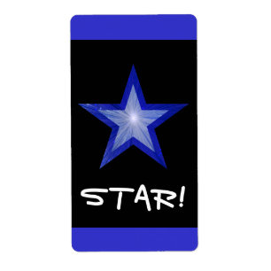 Etiqueta Estrela Azul Escura rótulo preto grande