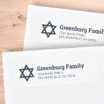 Etiqueta Estrela de David Modern Simple Chic Return Address<br><div class="desc">Composto por serifa moderna e serifpografia sans com uma estrela de David. Este foi projetado por materiais de terceiros selecionados,  exclusivos para o Zazzle. Disponível aqui: http://www.zazzle.com/store/selectpartysupplies</div>