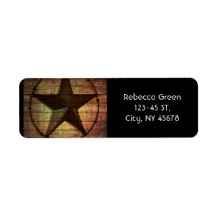 Etiqueta Estrela de Texas de madeira do celeiro primitivo