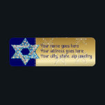 Etiqueta Estrela decorada com gem de David<br><div class="desc">Gemas e cinzas preenchendo a forma da Estrela de David fazem disso um presente muito especial para você ou amigos e família deste Chanucá.</div>