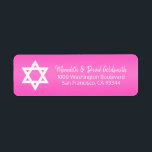 Etiqueta Estrela Rosa Quente de David Bat Mitzvah Endereço<br><div class="desc">Envie seus convites para o Bat Mitzvah,  cartões de envelope rsvp e agradeça as cartas com esses adesivos de etiqueta de retorno rosa quente. Modelos editáveis para que você possa alterar a fonte e o tamanho.</div>