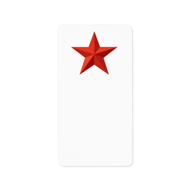 Etiqueta Estrela vermelha de origami (Frente)