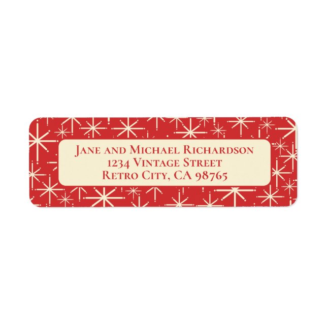 Etiqueta Estrelas Atômicas Modernas Brilhantes do Século Mé (Frente)