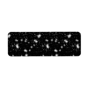 Etiqueta Estrelas de brilho brilhantes no espaço