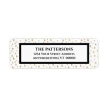 Estrelas Douradas Elegantes Endereço de Retorno de