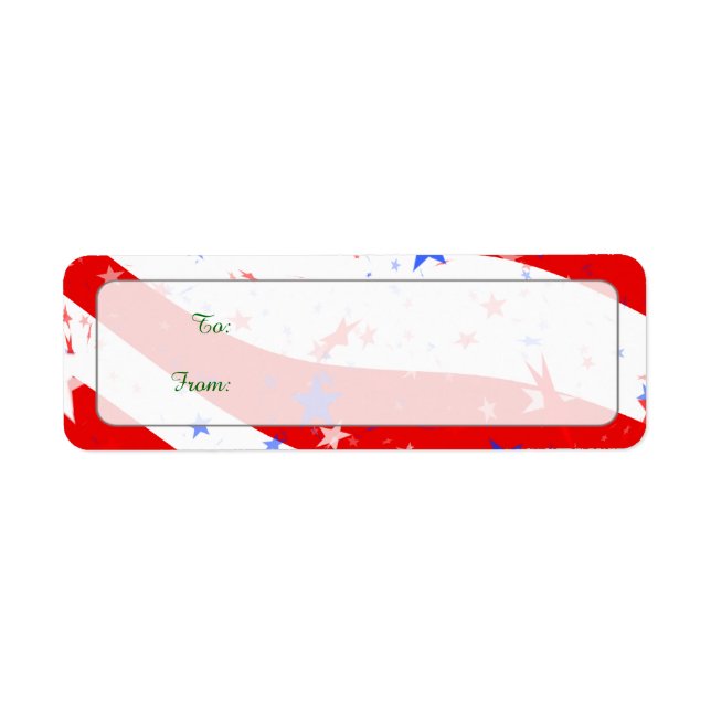 Etiqueta Estrelas e faixas curvas no dia da independência (Frente)