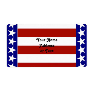 Etiqueta Estrelas e faixas de vermelho branco e azul