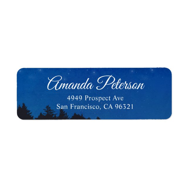 Etiqueta Estrelas no Endereço de Devolução Celestial do Céu (Frente)