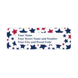 Etiqueta Estrelas Vermelhas e Azuis - Padrão de bandeira Am