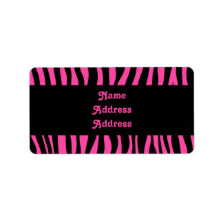 Etiqueta Estrias de zebra rosa-quente